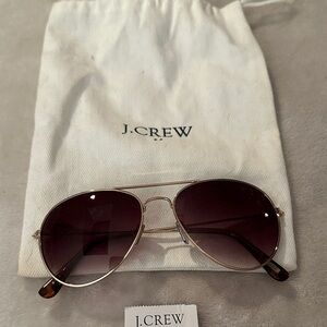 J. Crew Gold Aviator Sunglasses with Dark Lenses